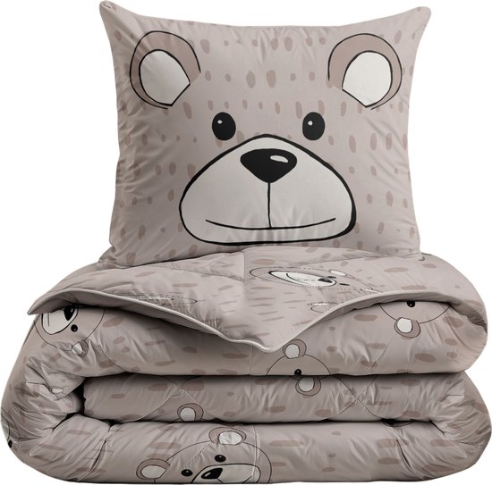 Zelesta® Kiddybed Happy Bear 140x200 - Kinderdekbedovertrek - 30 dagen proefslapen - Wasbaar hoesloos kinderdekbed - Bedrukt kinderdekbed - All Year Winterdekbed & Zomerdekbed