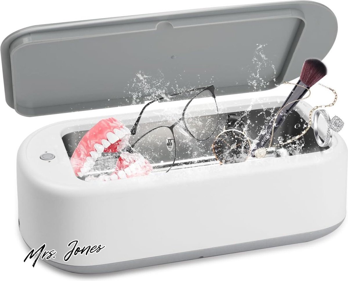 Mrs. Jones Ultrasoon Reinigingsapparaat 40 W 640 ml 48 kHz - Draagbare Professionele Ultrasone Reiniger voor het Reinigen van Brillen, Kunstgebitten, en Sieraden. .