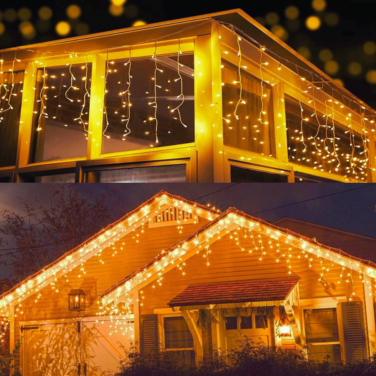 Kerstverlichting Ljsregen 20M Met 600 LEDs - Warmwit - 8 Modi - Waterdicht - Voor Buiten - Tuin - Ramen - Feest & Bruiloft