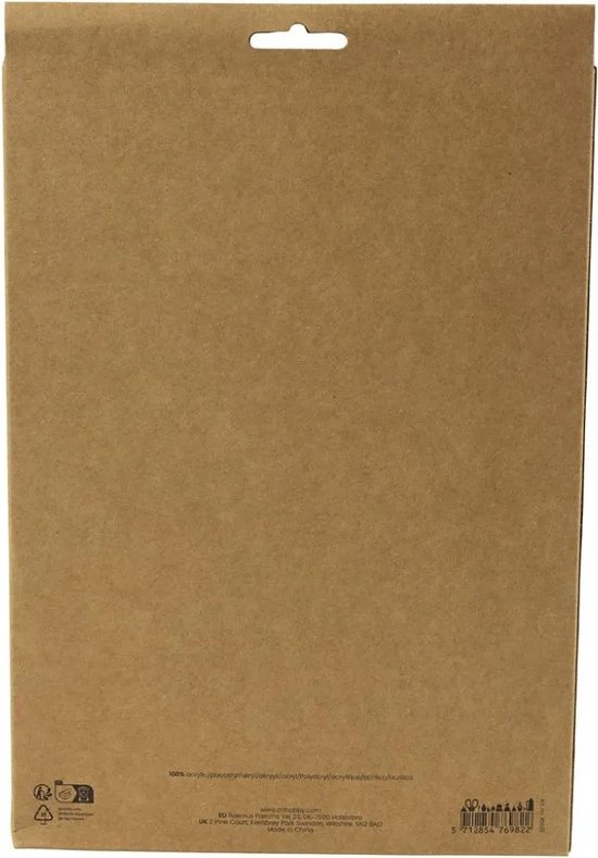 Achterkant van het 'Craft Felt' pakket met productinformatie.