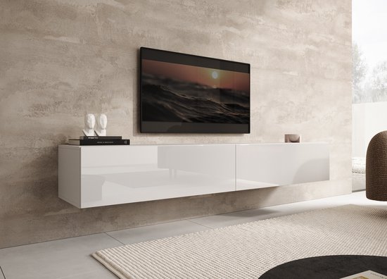 Meubella - TV-Meubel Palm - Wit - 200 cm