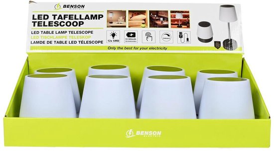 Benson Dimbare LED tafellamp - Oplaadbaar - Telescoopontwerp - Touch bediening - Warm wit licht van Benson — afbeelding 4