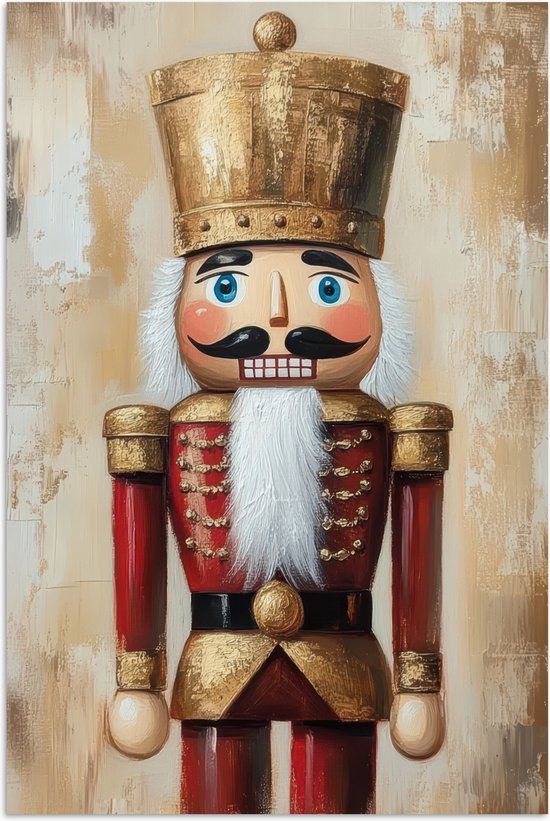 Poster 80x120 cm - Kerst - Poppetje - Abstract - Posters - Kamer decoratie - Wanddecoratie woonkamer - Muurdecoratie slaapkamer - Kerstversiering - Kerstdecoratie voor binnen - Kerstmis