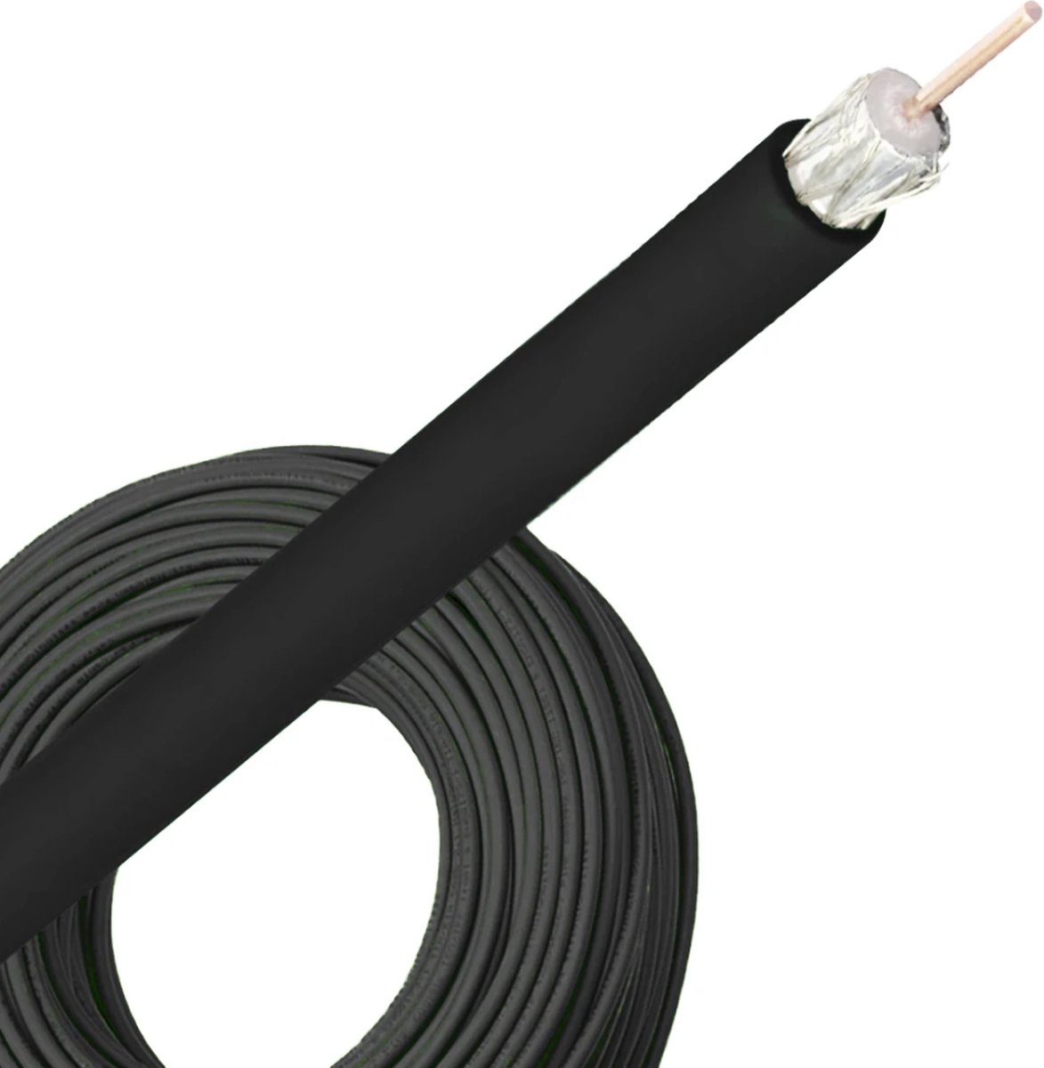 Bedea Telass100 coax kabel PE zwart - per rol 100 meter (14290900)