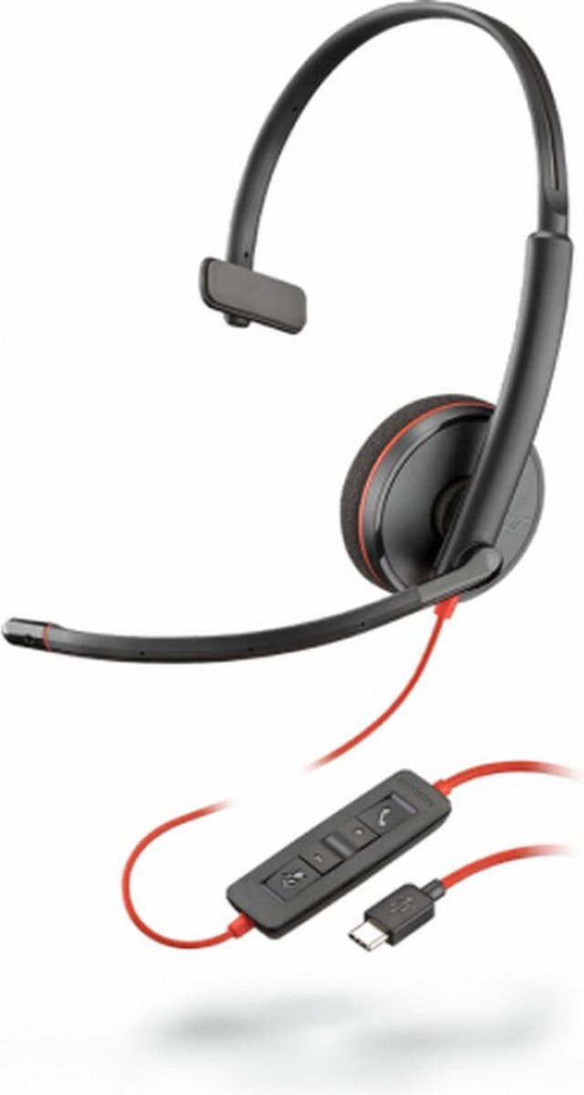 Plantronics - Mono USB-C Headset 'Blackwire C3210' - Zwart
