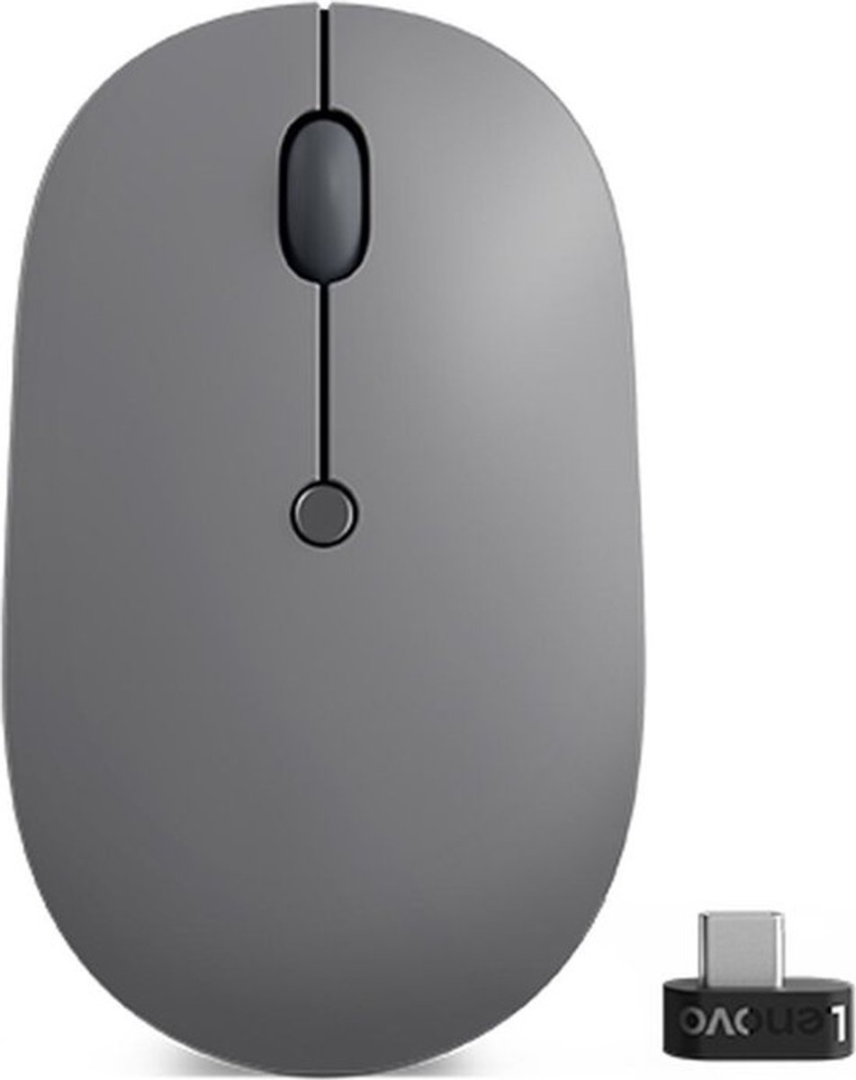 Lenovo Go USB-C Muis Draadloos – Radiografisch Optisch – Grijs – 5 Toetsen – 2400 dpi