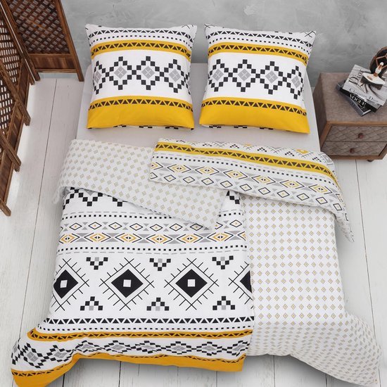 Herding Set di Biancheria da Letto Young Collection, Aurora boreale, Reversibile, Federa 80 x 80 cm, Copripiumino 135 x 200 cm, Cerniera di qualità, Cotone Renforcé