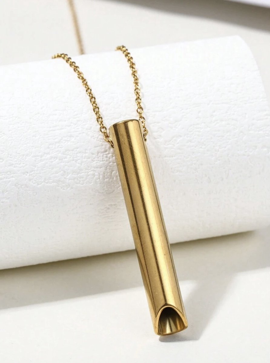 Dyfenz mindfulness Ketting met Ademhalingstechniek tegen stress en angst goudkleurig