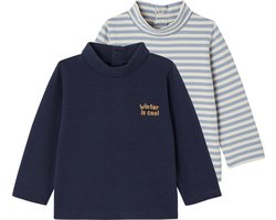 Vertbaudet Set van 2 basic shirts met rolkraag