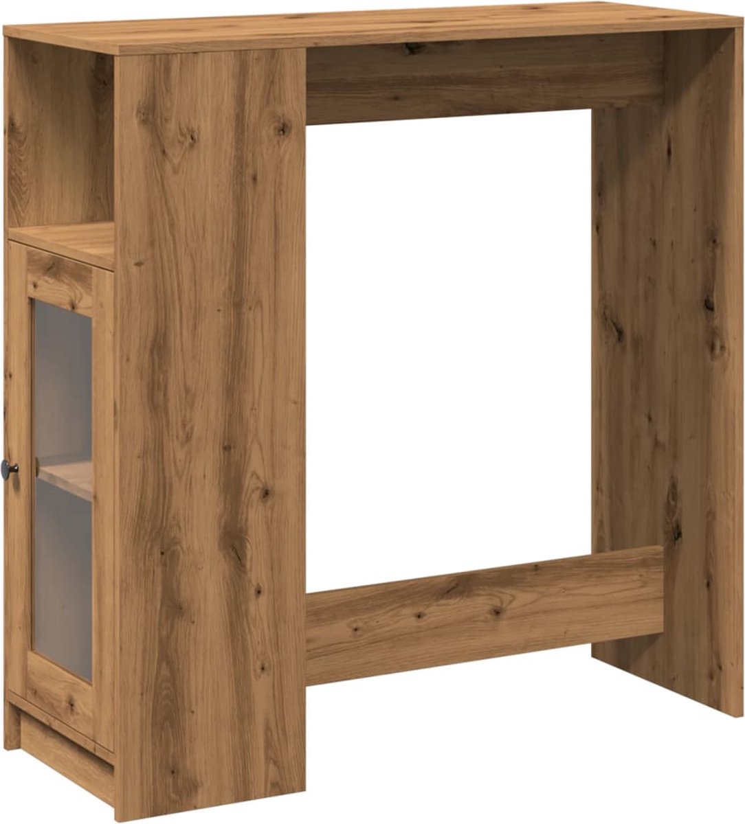 vidaXL Bartafel - met - rekken - 101x40x103,5 - cm - hout - artisanaal - eikenkleur Artisanaal eikenkleurig