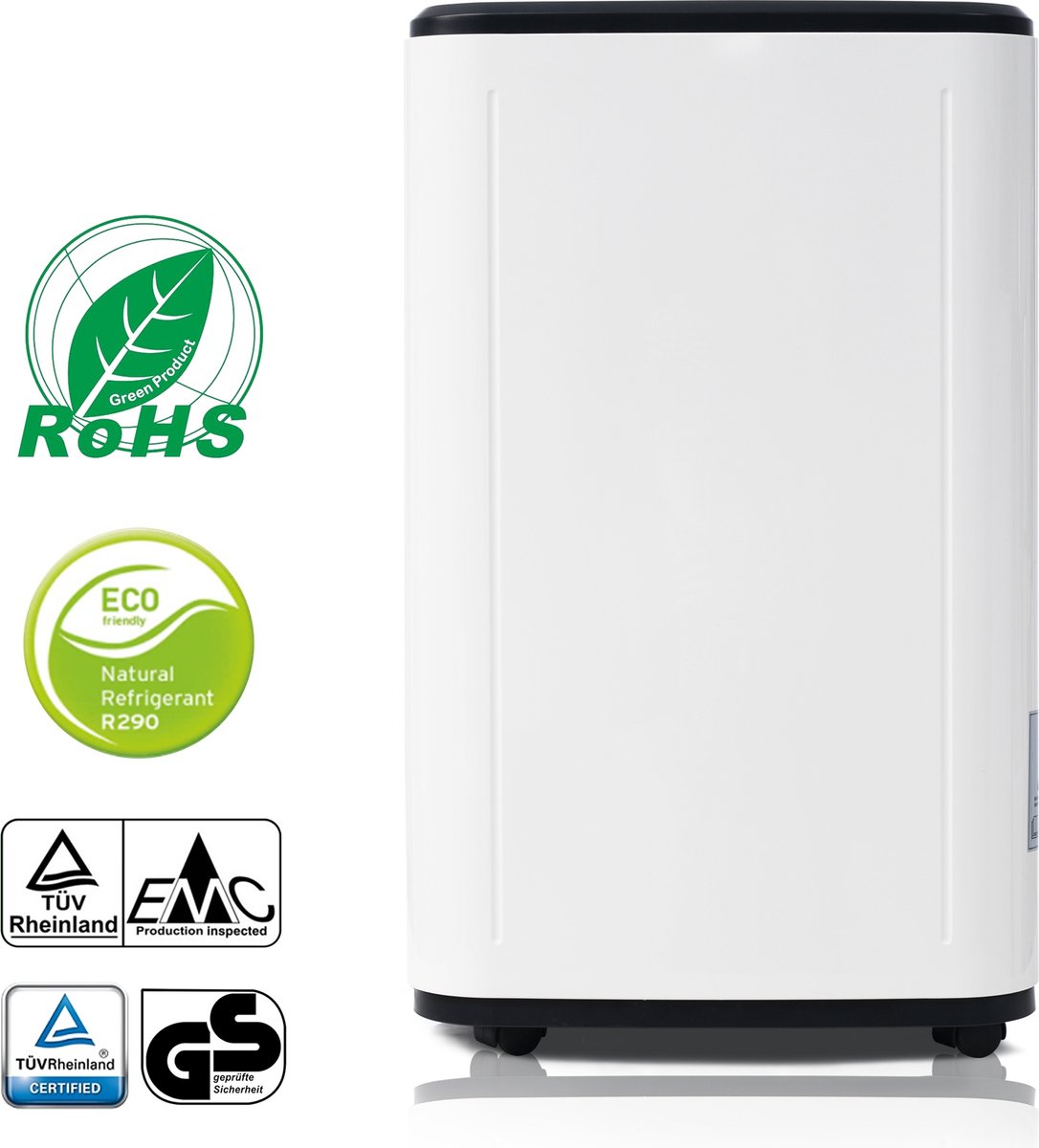 Sweiko Luchtontvochtiger, 25L / dag voor 26 ㎡, 3-in-1 luchtontvochtiger, luchtreiniger, wasdroger, 6L waterreservoir, 24-uurs timer, LED-scherm, bestand tegen schimmel en vocht