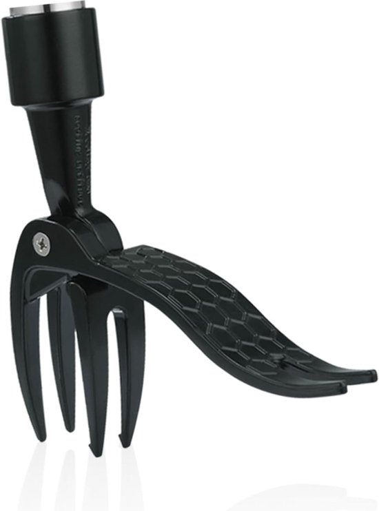 Onkruidmes - staande onkruidtrekker met 4 stalen klauwen - enkele kop - zwart - aluminium - 14.4*13.8*3 - Staand Gazon Tuingereedschap - tuingereedschap - geschenken van de tuinier