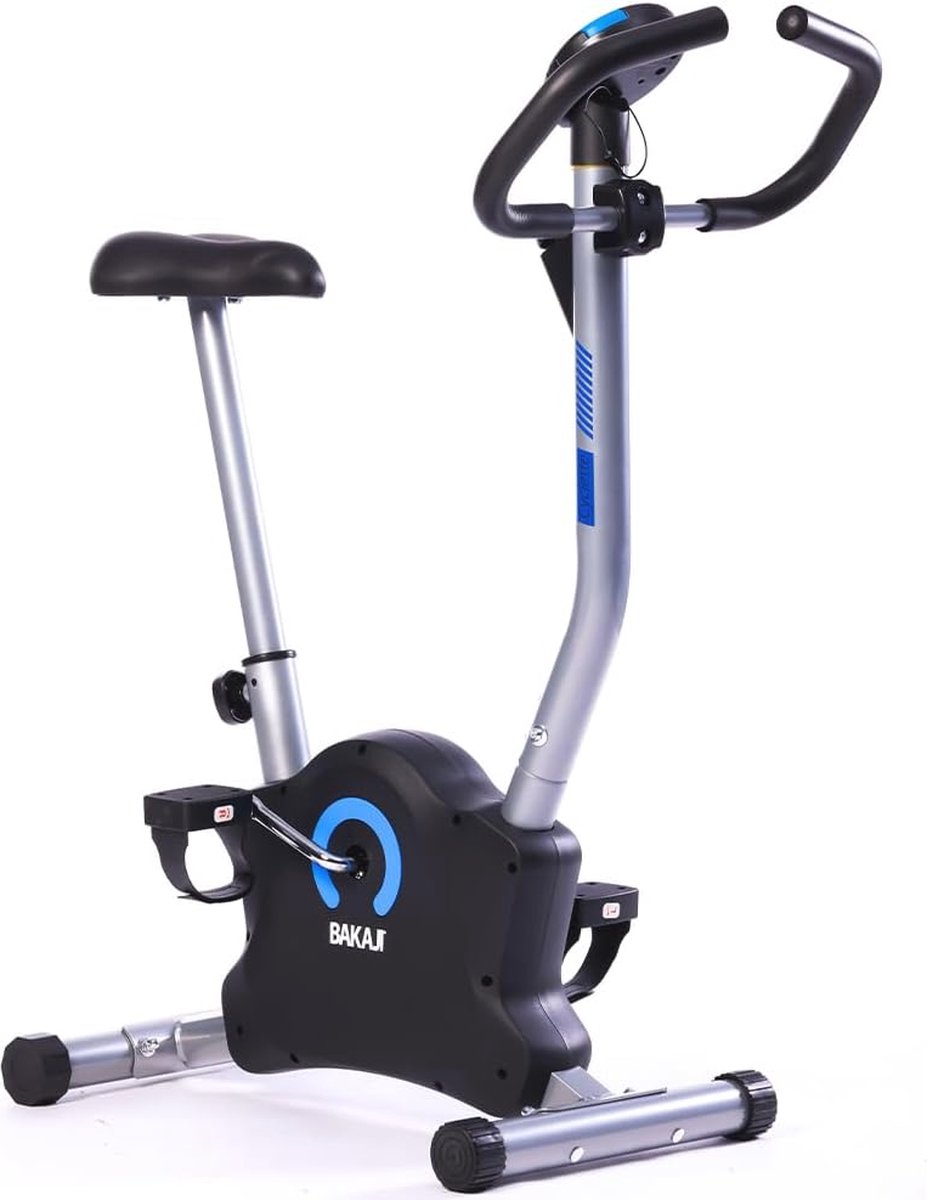 Hometrainer met verstelbare zitting en LCD-display - Fitnessfiets met hartslag- en calorie-sensoren