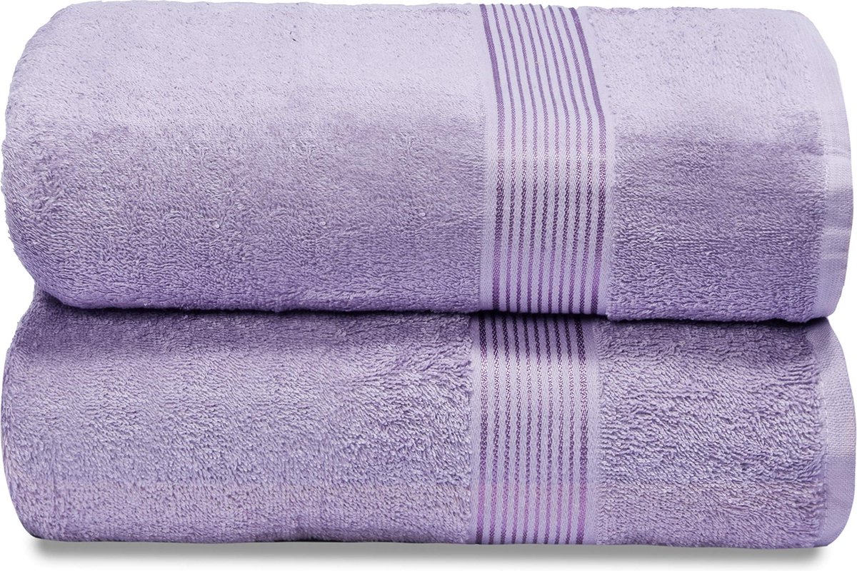 Goodivery ® Extra Grote Luxe Badhanddoeken 100 x 150 cm Set van Twee in Diep Paars