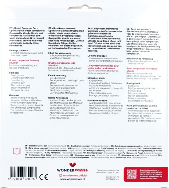 Wondermom 3- in 1 Borstkompressen 2 stuks - hot/cold - stuwing - postpartum -borstoperatie van Carriwell — afbeelding 3