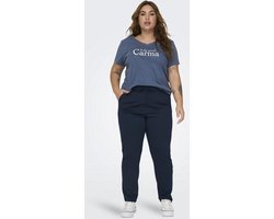 ONLY CARMAKOMA Dames Stijlvolle Broek Poptrash Paperback Stretch Broek Grote Maat Curvy Plus Formaat