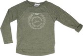 Ebbe - jongens shirt - lange mouwen - bronze green melange - Maat 128