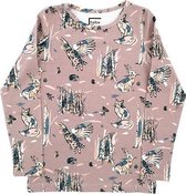 HEBE - shirt - lange mouwen - dieren - dusty pink - Maat 134/140