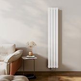 Bol.com EMKE Radiator - Dubbel-Laags Plat - Glanzend Wit - 180x30 cm - 911 W - Kolomradiator Vertical - Verwarming voor Alle Rui... aanbieding