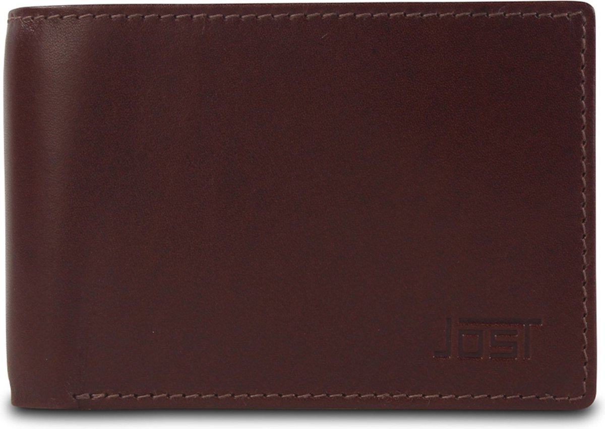 Jost Skagen Portemonnee Leer 10 cm - Jongens - Horizontaal - rotbraun