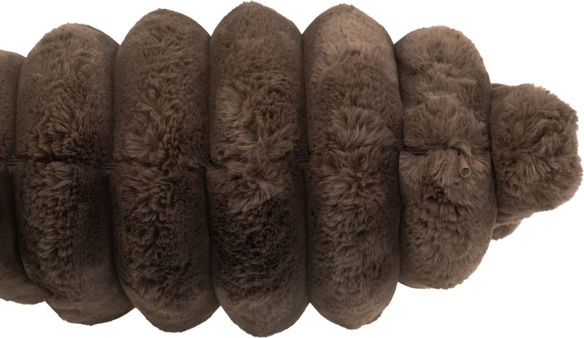 J-Line kussen Corduroy - polyester - chocolade - large