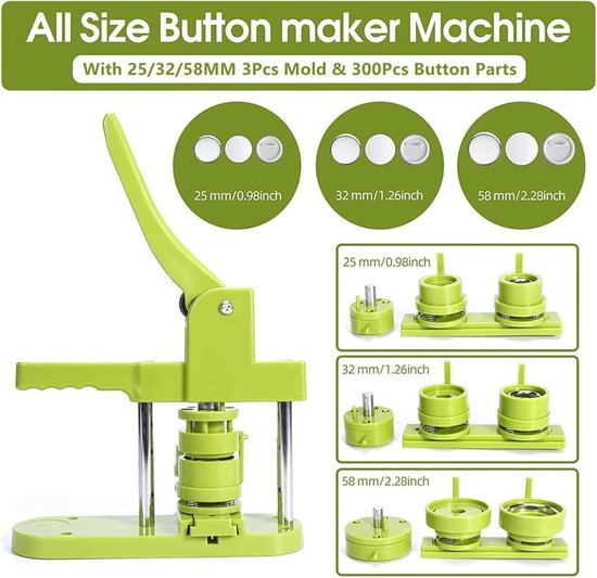 Knopenmachine Button Machine knop machine knop druk 75 mm Doe-het