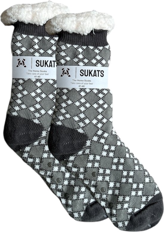 BLACK FRIDAY - Chaussettes d'intérieur - Chaussettes maison - Taille 41-46 - Chaussettes antidérapantes - Chaussettes moelleuses - Chaussettes d'intérieur hommes - Chaussettes pantoufles - Variant 145 - Plusieurs tailles et variantes