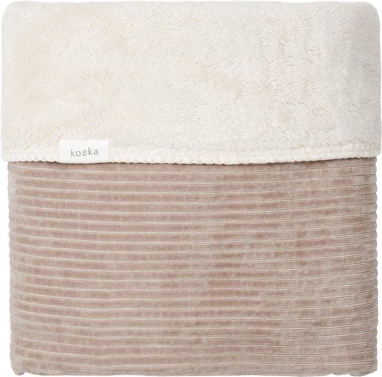 Koeka baby dekentje voor ledikant Vik - corduroy met teddy - taupe - 100x150 cm