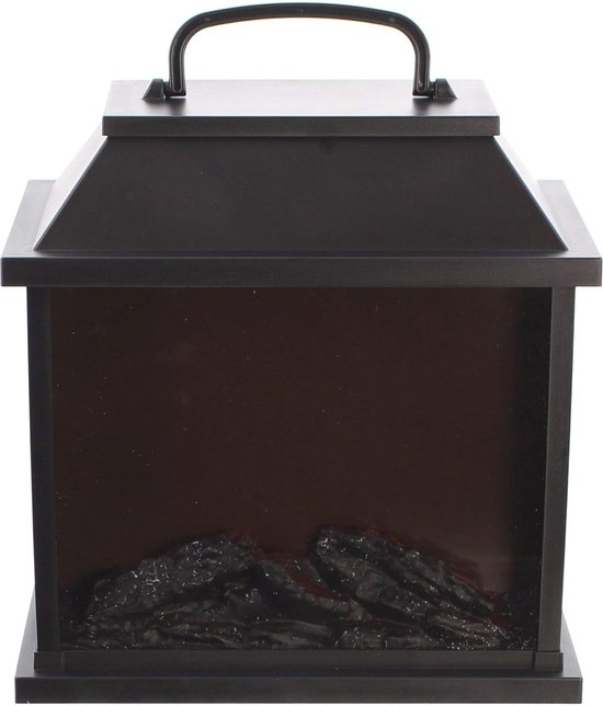 Cheminée de table décorative avec effet de feu LED et poignée réglable