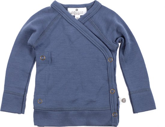 Baby wollen overslagtrui – Merinowol Vintage Indigo- 56 tot