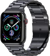 Horloge Bandje Geschikt Voor Apple Watch Bandje 42/44/45 mm Metaal Polsband - Bandje Geschikt Voor Apple Watch 1-8 / SE (42/44/45 mm) Bandje Metaal - Zwart