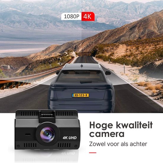 Campark® - Caméra de bord 4K Ultra HD - Caméra de bord pour Voitures -  Mémoire jusqu'à