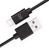 XQISIT Charge & Sync MFi Lightning vers USB-A 2.0 100cm - Zwart