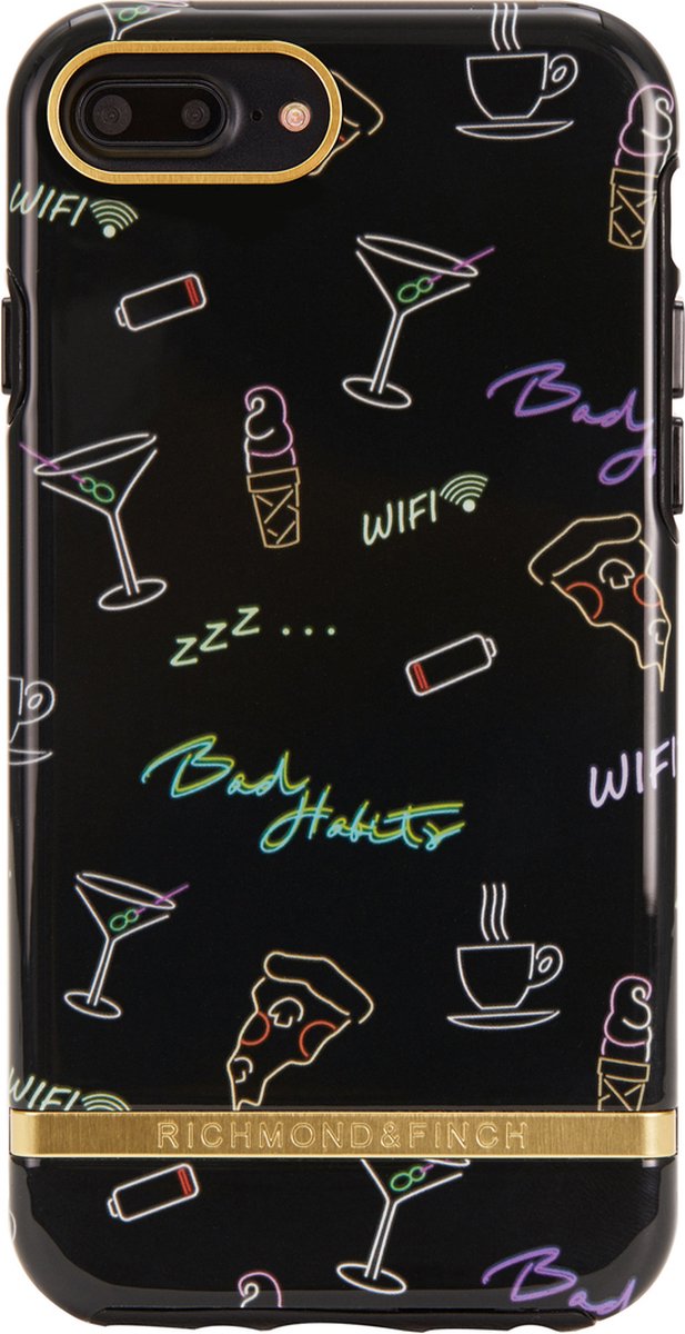 Richmond & Finch Bad Habits Hoesje geschikt voor iPhone 6 Plus 6s Plus 7 Plus 8 Plus Case - Zwart