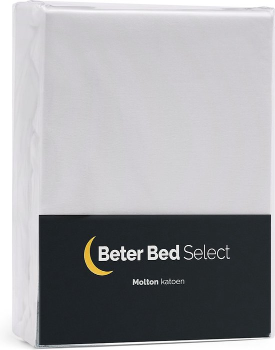 Beter Bed Select Molton 140 x 220 cm - Matrasbeschermer - Matrashoes - 30 cm - Wit