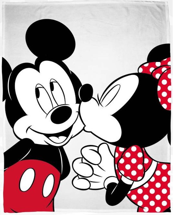 Disney Minnie Mouse Kiss - Fleeceplaid - 130 x 160 cm - Wit | bol.com