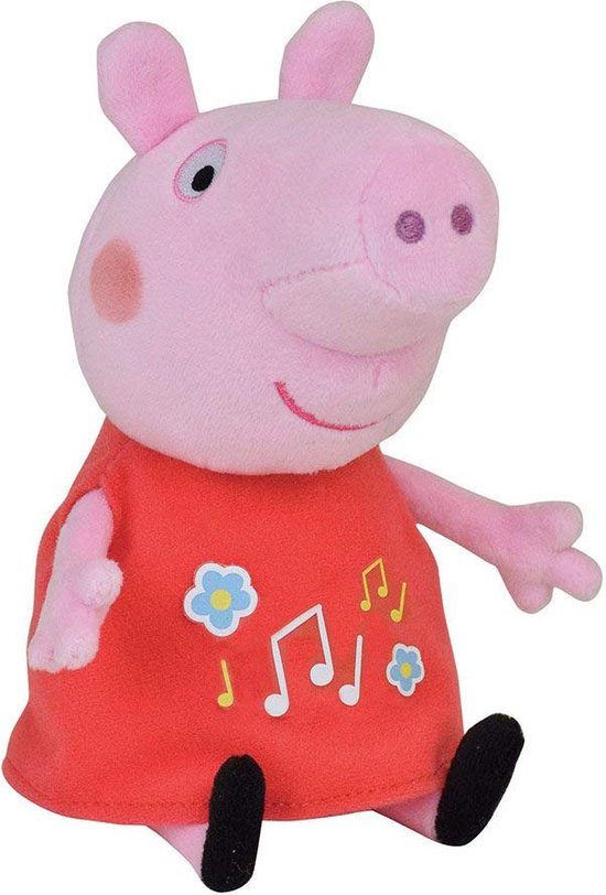 Peppa Pig Knuffel met muzikale buik - 17 cm - Roze