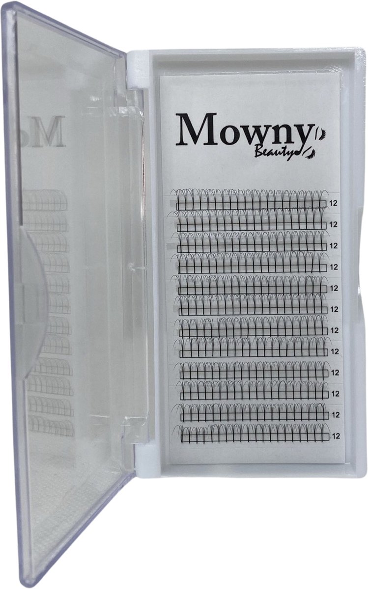 Mowny Beauty - Wimperextensions - 3D Premade Fans - 12mm 0,07mm D-krul - Natuurlijke Wimperextensions - Russisch volume