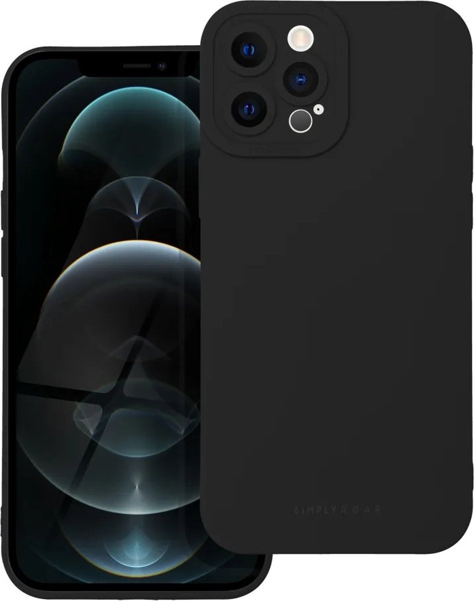 Roar Luna Camera Pro Siliconen Back Cover hoesje iPhone 12 Pro Max - Zwart