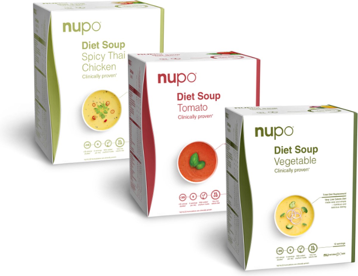 Nupo | Mix Dieet Soepen | Voordeelpakket | 3 x 384 gram | Snel afvallen zonder poespas!