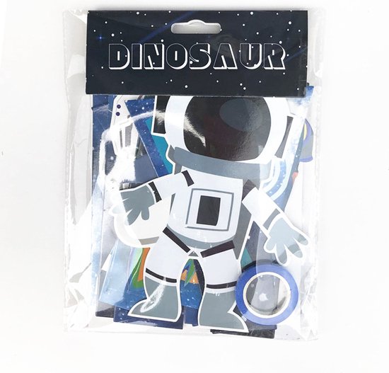 Kinder Ruimte Thema Verjaardag Decoratie Set 6 Jaar - Astronaut Raket Folie Ballonnen & Banner
