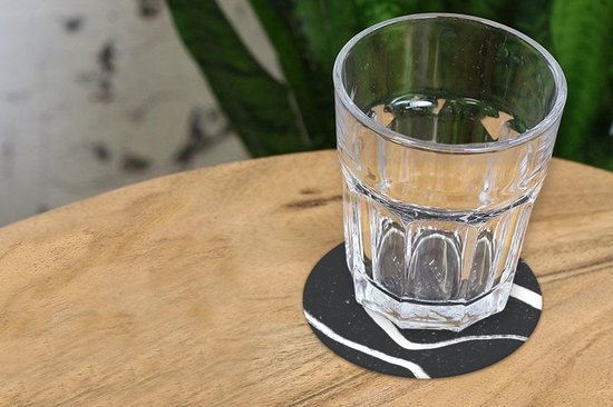 Sous-verres de verre - Rond - Ligne - Minimalisme - Design - 10x10 cm - Dessous de verre - 6 pièces