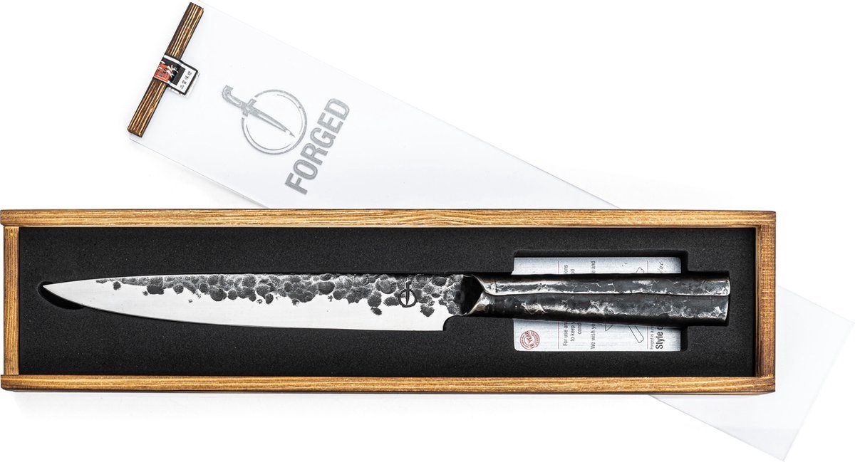 Forged Brute Vleesmes 20cm - RVS - In Houten Giftbox