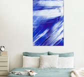 Wanddecoratie Metaal - Aluminium Schilderij Industrieel - Verf - Design - Blauw - 100x150 cm - Dibond - Foto op aluminium - Industriële muurdecoratie - Voor de woonkamer/slaapkamer