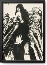 Poster Edvard Munch – A3 - 30 x 42 cm - Inclusief lijst (Zwart Aluminium)