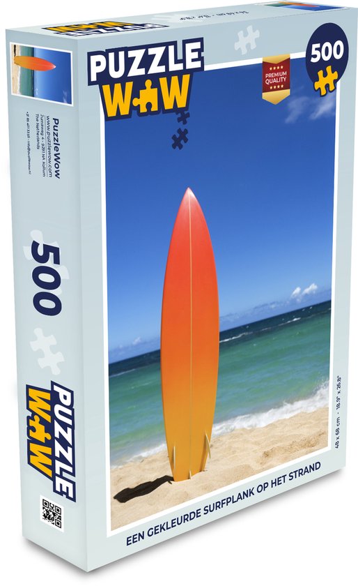 Puzzle Une planche de surf colorée sur la plage - Puzzle - Puzzle 500  pièces