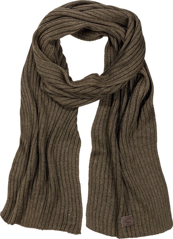 camel active Gebreide sjaal van katoen - Maat menswear-OS - Olijfbruin