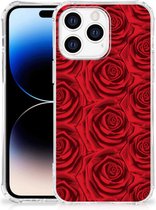 GSM Hoesje Apple iPhone 14 Pro Max Anti Shock Case met transparante rand Red Roses