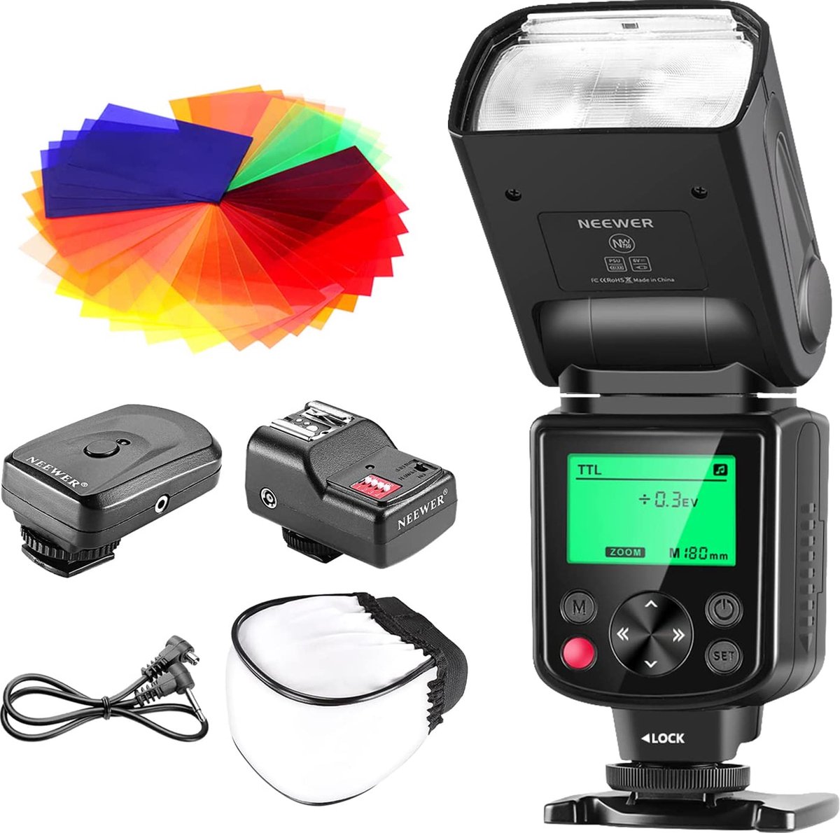 Neewer® - PRO i-TTL Flash Deluxe Kit Geschikt voor NIKON DSLR D7100 D7000 D5300 D5200 D5100 D5000 D3200 D3100 D3300 D90 D800 D700 D300S D61 0 - D60 0 - D4 D3S D3X D3 D200 N90S F5 F6 F100 F90 F90X D4S-D SLR Camera