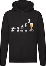 Aftellen naar vrijdag Hoodie | Bier | Pils | Zuipen | Alcohol | Drank | Leven | Kroeg | Opstap | Feestje | Student | Unisex | Trui | Sweater | Capuchon | Zwart